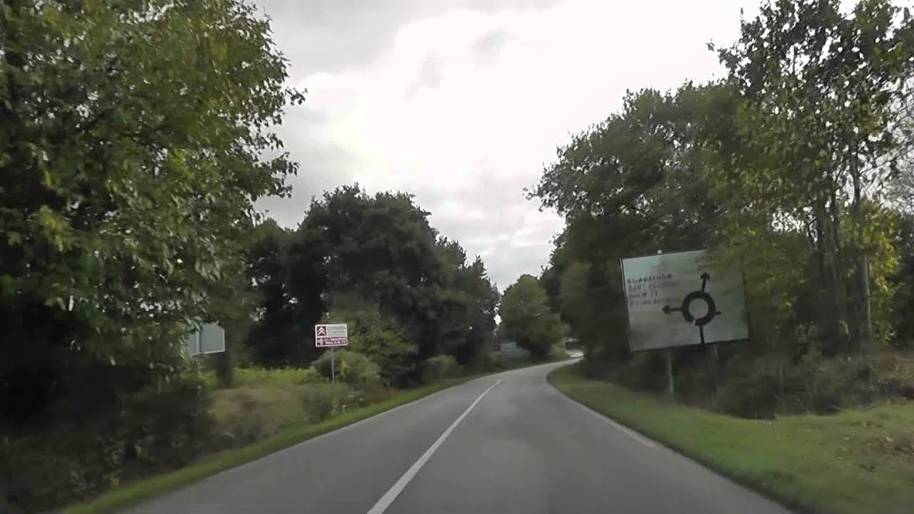 Driving On The D787 Between Pabu & Guingamp, Côtes d'Armor, Brittany, France 28th October 2011