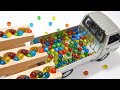 マーブルランレース♪3列のHABAウェーブスロープ＆小さな大工さん木製コース。 3 rows of HABA wave slopes & small carpenter's wooden course