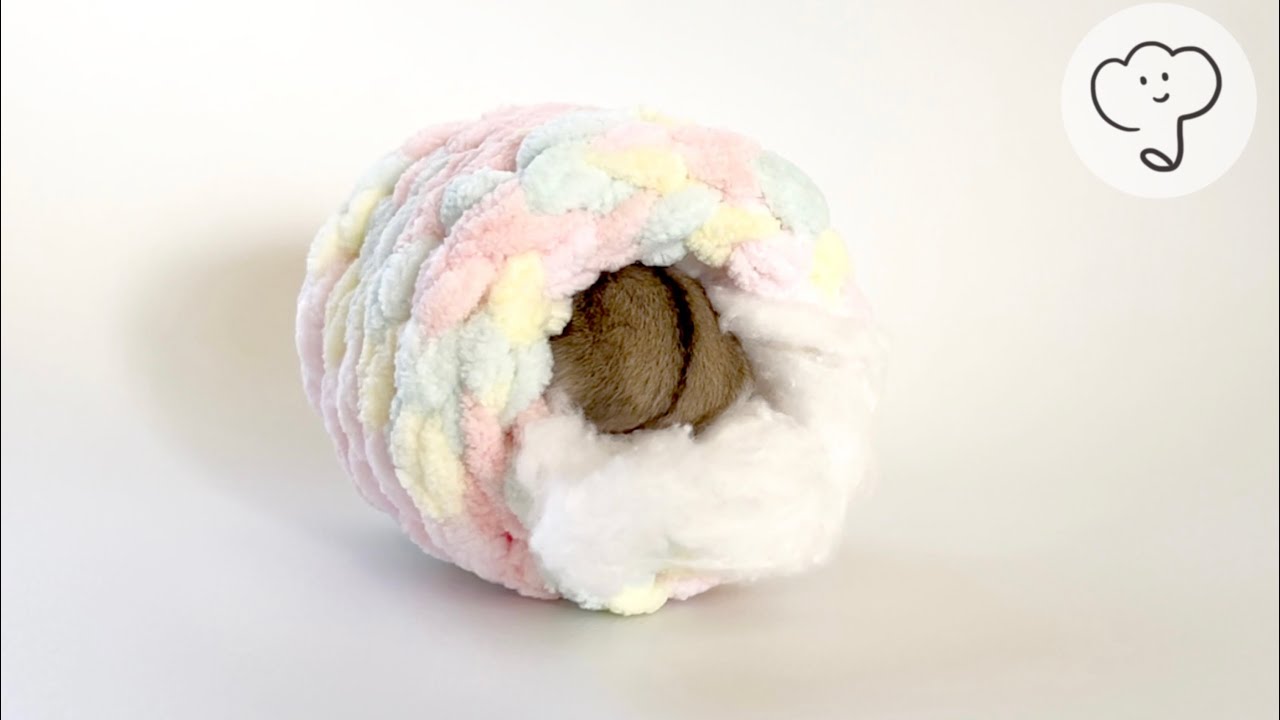 ［100均毛糸］ハムちぐらの作り方［ペロペロキャンディ模様］/Cozy crochet hamster house