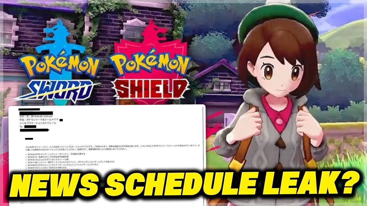 News Schedule For Pokemon Sword And Pokemon Shield Might Have Leaked On Reddit Youtube