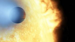 Evaporating extrasolar planet, from Video (artist&#39;s impression)