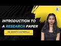 Introduction to Research Paper Writing | Ms. Sidhvita Kaithepalli | Krino Forensics
