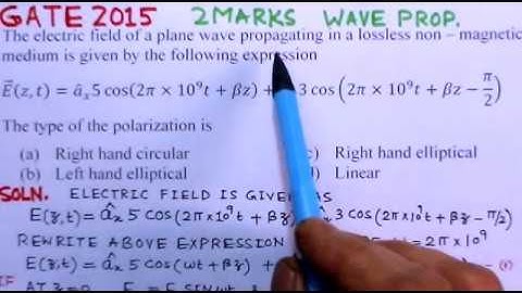 Video Solution to GATE ECE Problem -2015  Plane Waves
