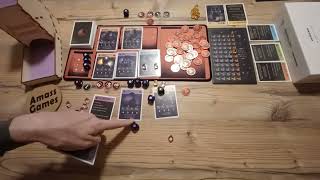 How to play and review Moonrollers push your luck dice sci-fi dice board game David Simon AmassGames