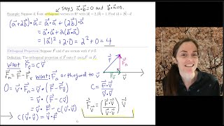 Multivariable Calculus: Dot Product and Orthogonal Projection (full lecture)