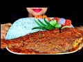 ASMR:SPICY KORAL FISH DOPIAZA WITH BASMATI RICE,CHILLI,LEMON, CUCUMBER,ONION,LEMON||ZAKIA-SPICY ASMR