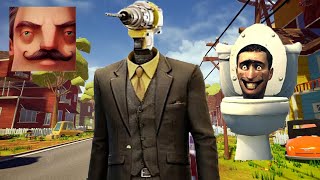 Hello Neighbor - My New Neighbor Skibidi Toilets Drill Man History Season Gameplay Walkthrough