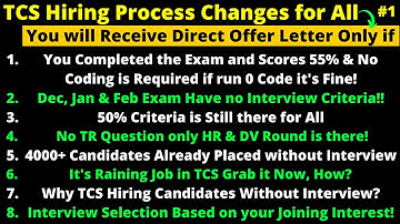 🔴#1: TCS Hiring Process Changed, You will Receive Direct Offer Letter Only if Meeting these Criteria