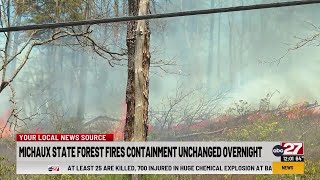Progress made on containing Michaux State Forest wildfires