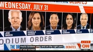 CNN LIVE DEBATE DRAW SUPERCUT: ANDREW YANG, TOP 4, and FINALIZED PODIUM ORDER