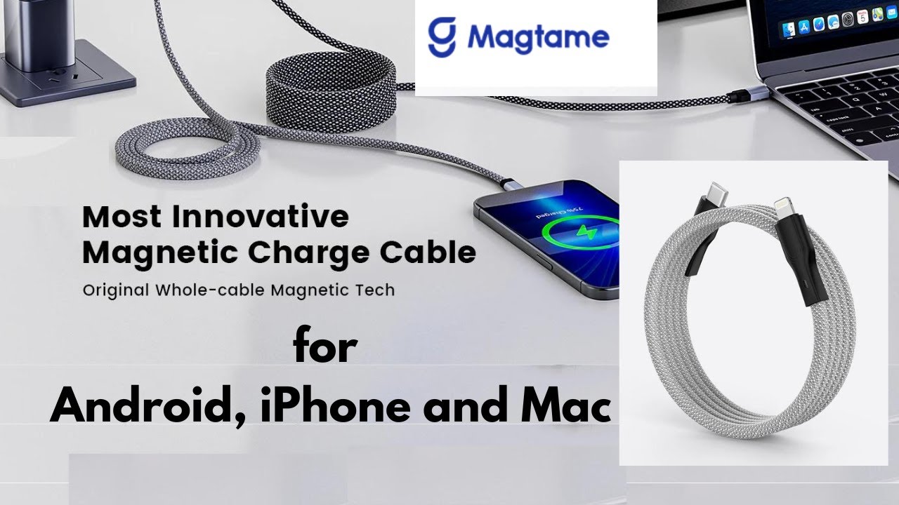 Budget Tangle Free Charging Cable with Magnets! : MagTame Fast Charging cable iPhone 15, Android