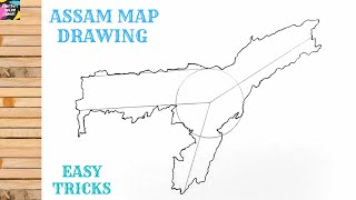 How to draw Assam map easily | Assam map drawing easy tricks screenshot 1