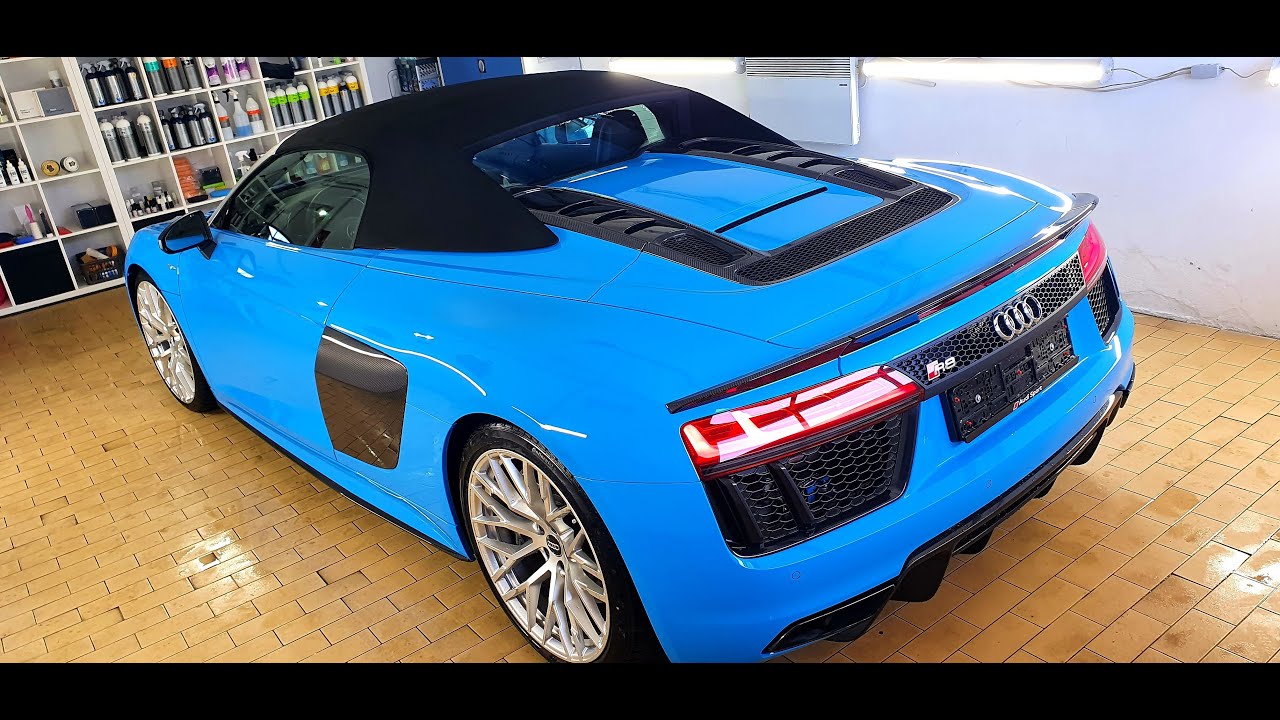 Audi R8 Spyder Baby Blue Car Wash by Alles-Klar Car detailing in Soest ...