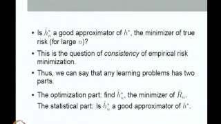 ⁣Mod-07 Lec-20 Overview of Statistical Learning Theory; Empirical Risk Minimization