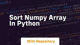 sort numpy array in python