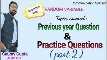 Random Variable (part-10)| GATE PREVIOUS YEAR QUE| MATHEMATICS|COMMUNICATION|CAREER EASY