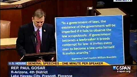 Rep. Gosar on Attorney General Holder's Failure To Seek Justice - 07/25/13
