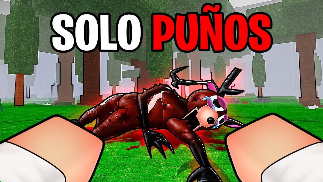 Sobreviví USANDO SOLO mis PUÑOS en 99 NOCHES en el BOSQUE ROBLOX 👊