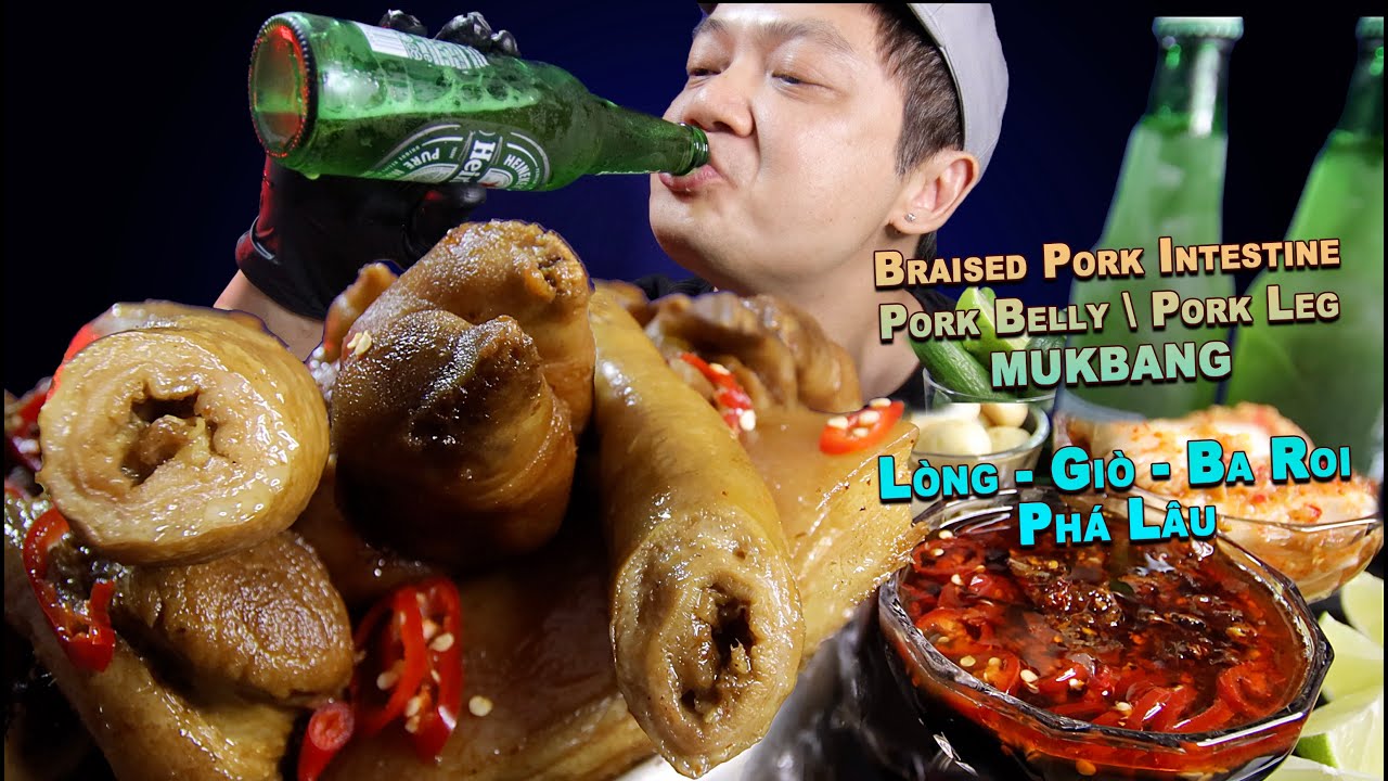 Свиные кишки | Свиная грудинка | Тушеная свиная ножка | Мукбанг с едой и напитками | Потроха, вет...