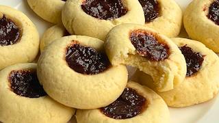 Buttery Thumbprint Cookies | Soft, Melt-in-Your-Mouth Jam Cookies by secret ingredient