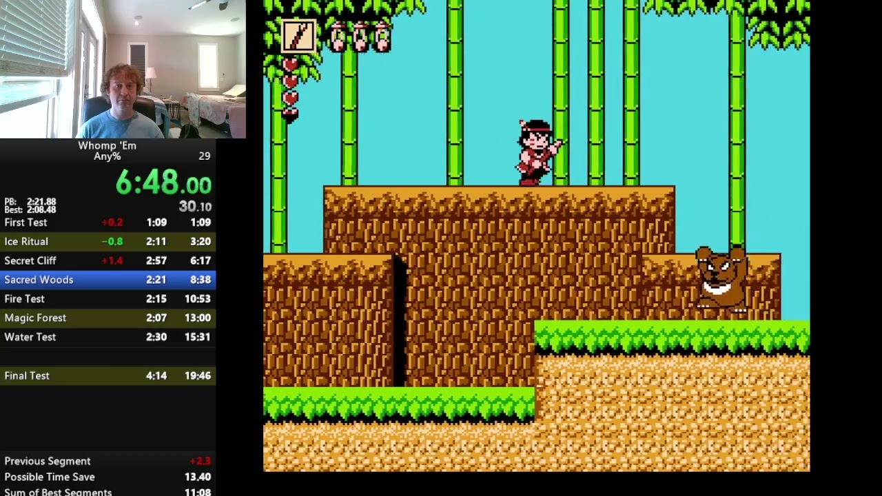 Whomp'Em NES speedrun PB 