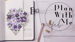 Plan With Me | February 2020 Bullet Journal Violets