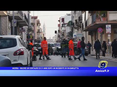 Video Andria, muore centauro di 31 anni dopo un incidente stradale in via Barletta
