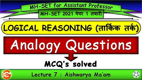 7. MHSET 2021 paper 1 preparation, LOGICAL REASONING, important MCQ