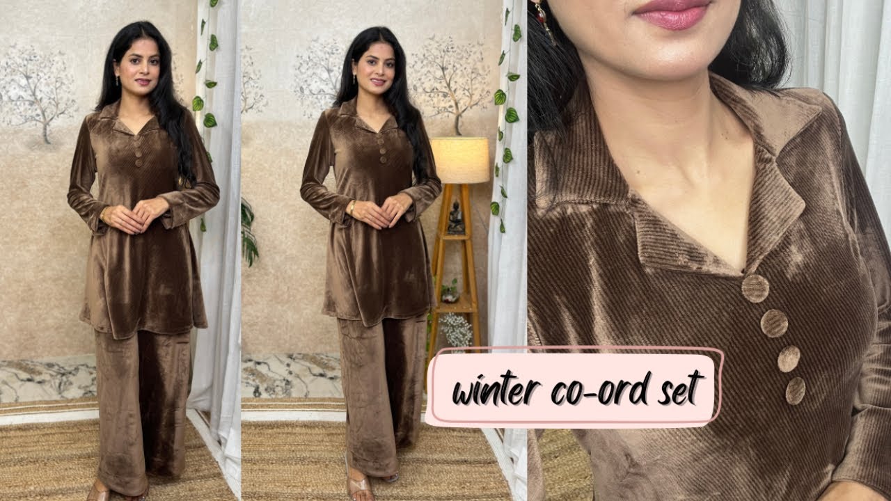 winter Collar Co-ord Set Cutting And Stitching/Coat Collar Cutting and Stitching