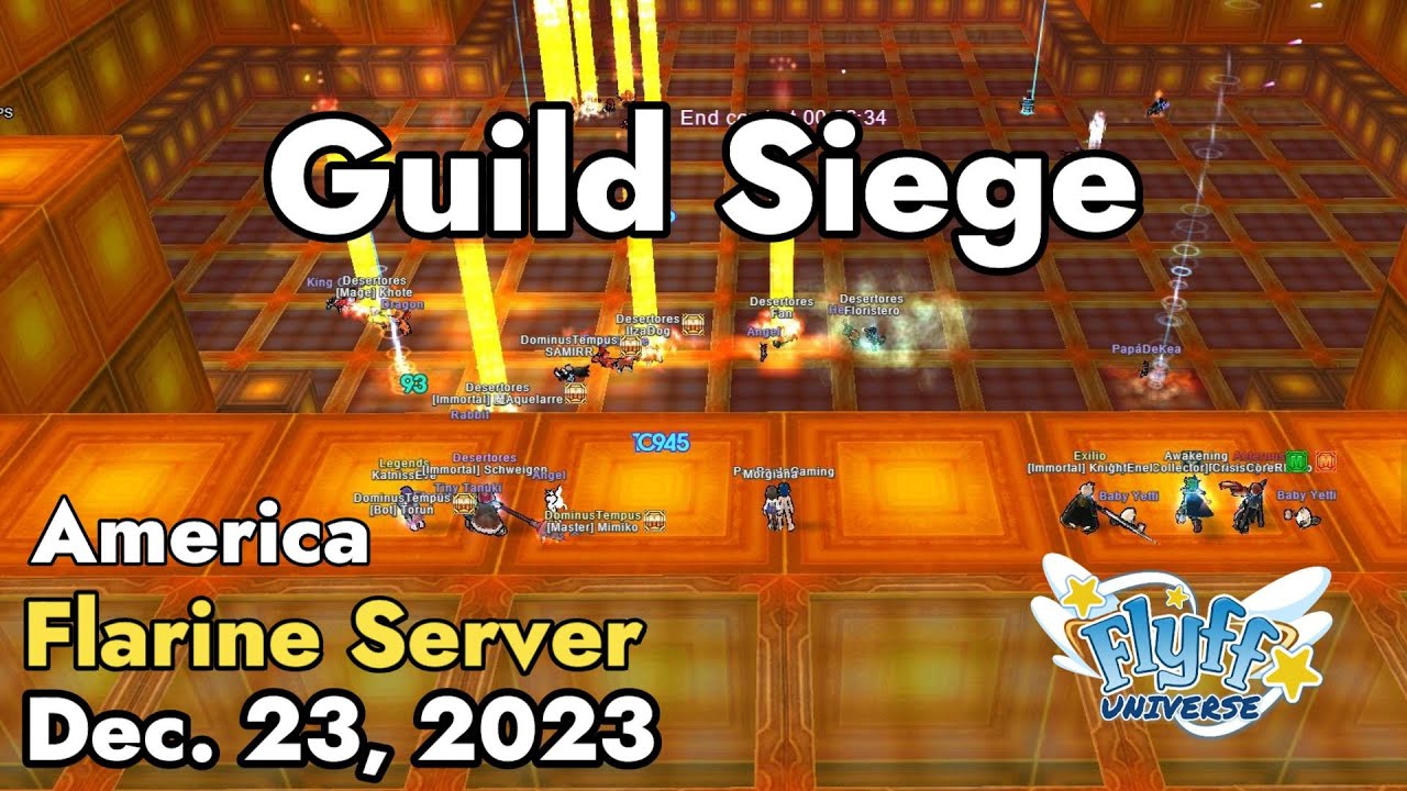 Flyff Guild Guild Siege (Flarine Server) December 23, 2023 | Flyff Universe - YouTube
