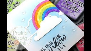 Distress Oxide Rainbow Scene Card | Honey Bee Stamps Rainbow Wishes