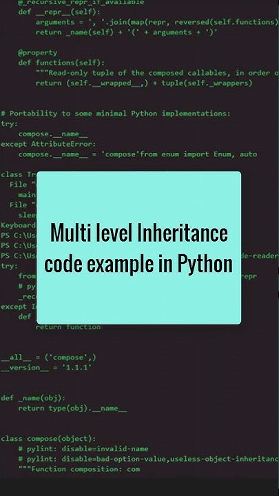 Multi level Inheritance code example in Python - YouTube