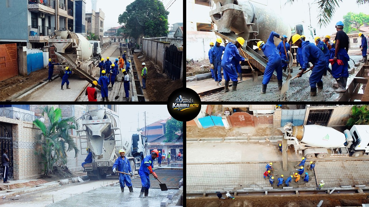 Kinshasa : travaux de double bétonnage sur l’avenue de l’Échangeur Kinshasa l’Allemagne d’Afrique