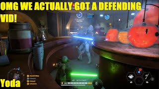 Star Wars Battlefront 2 - Holy Sh*t we actually DEFENDED! 🤣 Yoda and Rey Carried the defense!