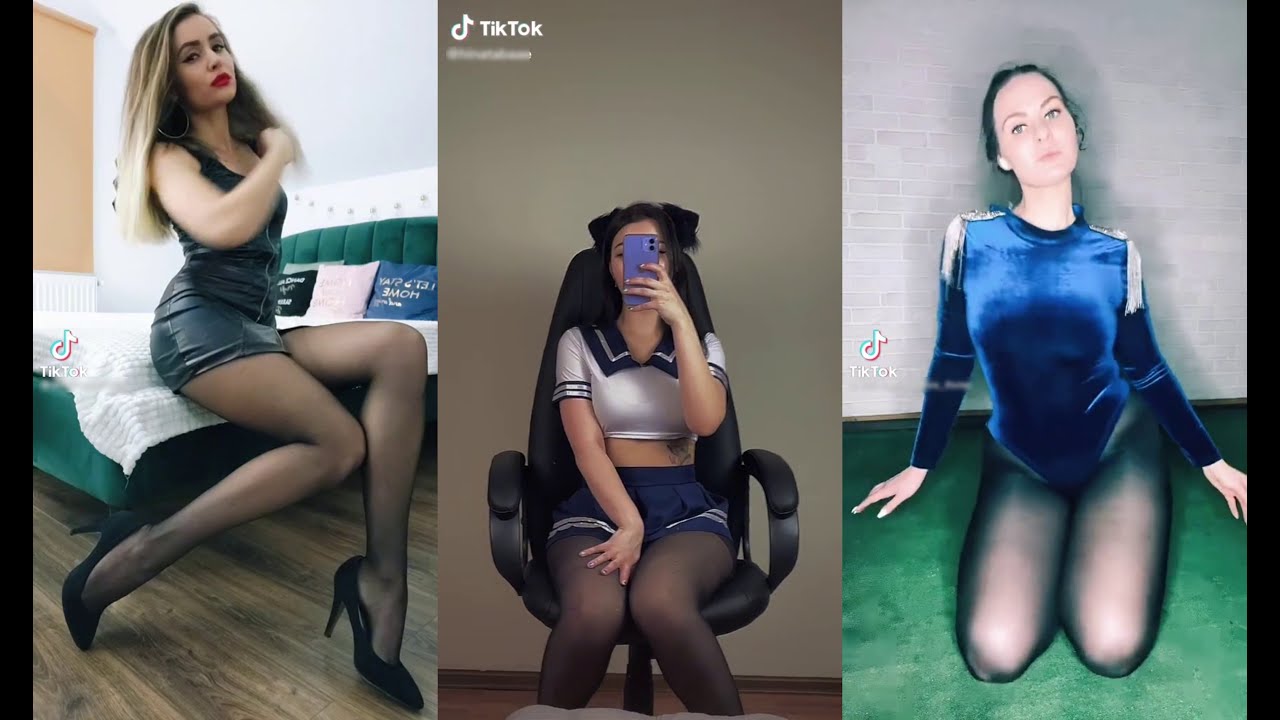 TikTok nylon pantyhose Girls Compilation #290