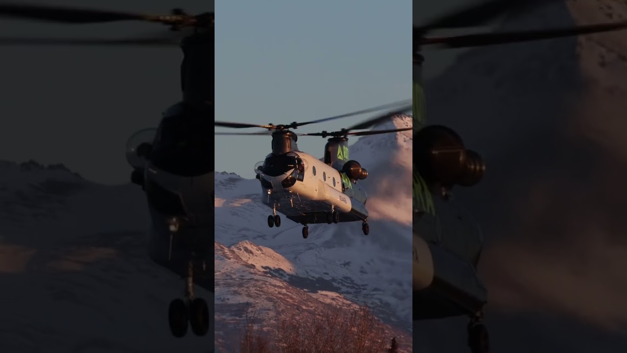 Rotak CH-47D Chinook Landing at South Air Park Iliamna-Anchorage