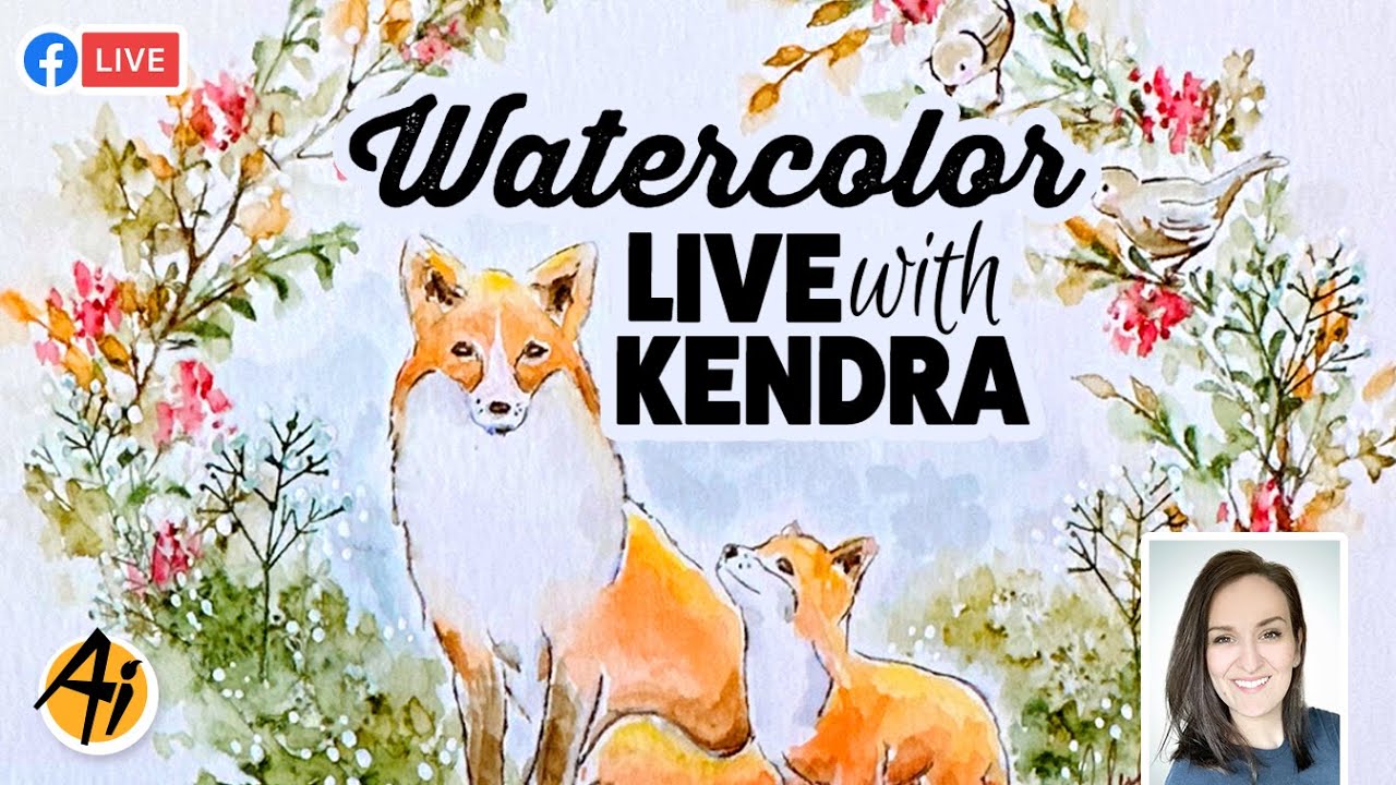 Ai Watercolor - Foxy Wreath with Kendra! - YouTube