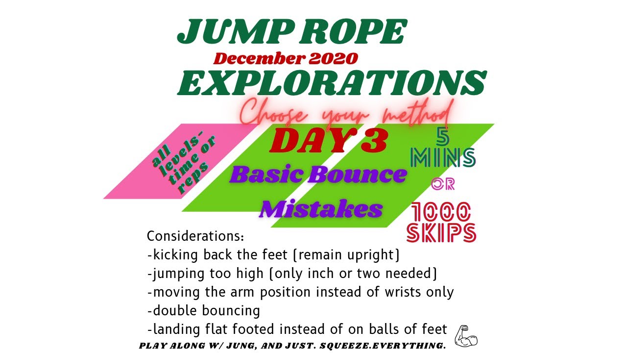 Jump Rope Explorations | December 2020 | Day 3 Basic Bounce mistakes ...