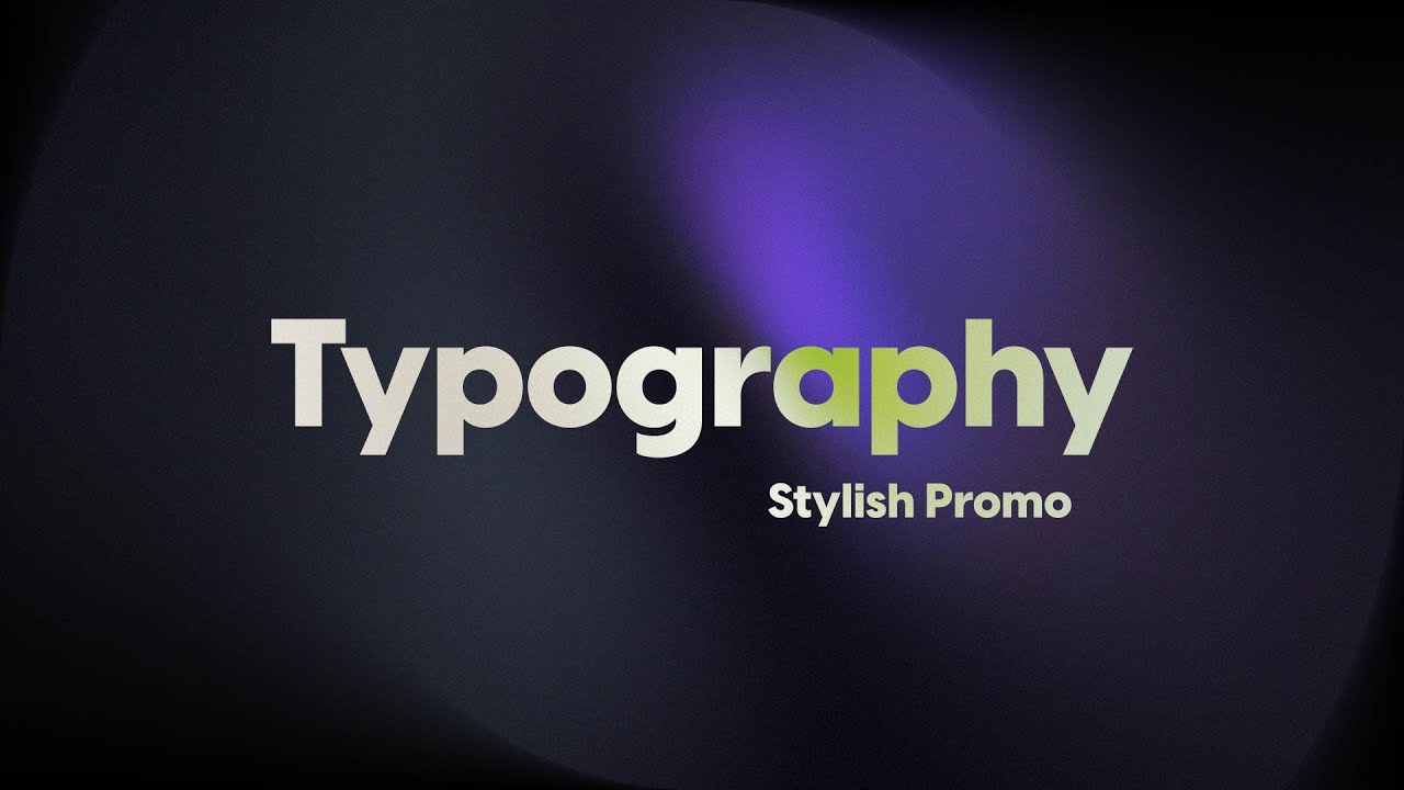Stylish Typography Promo - After Effects Template - YouTube