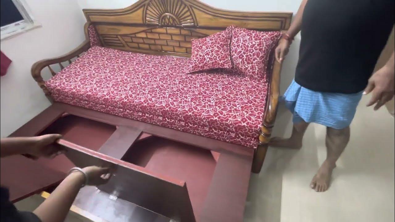 Wood Sofa come bed YouTube