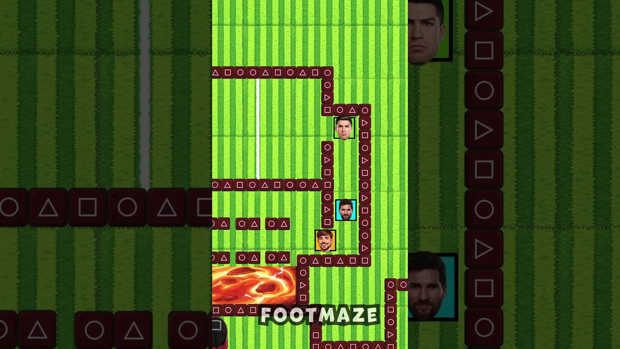 SQUID GAME MAZE CHALLENGE RONALDO x MR BEAST x ISHOWSPEEDxMESSI 