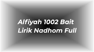 Alfiyah dan Lirik Nadhom Full 1002 Bait