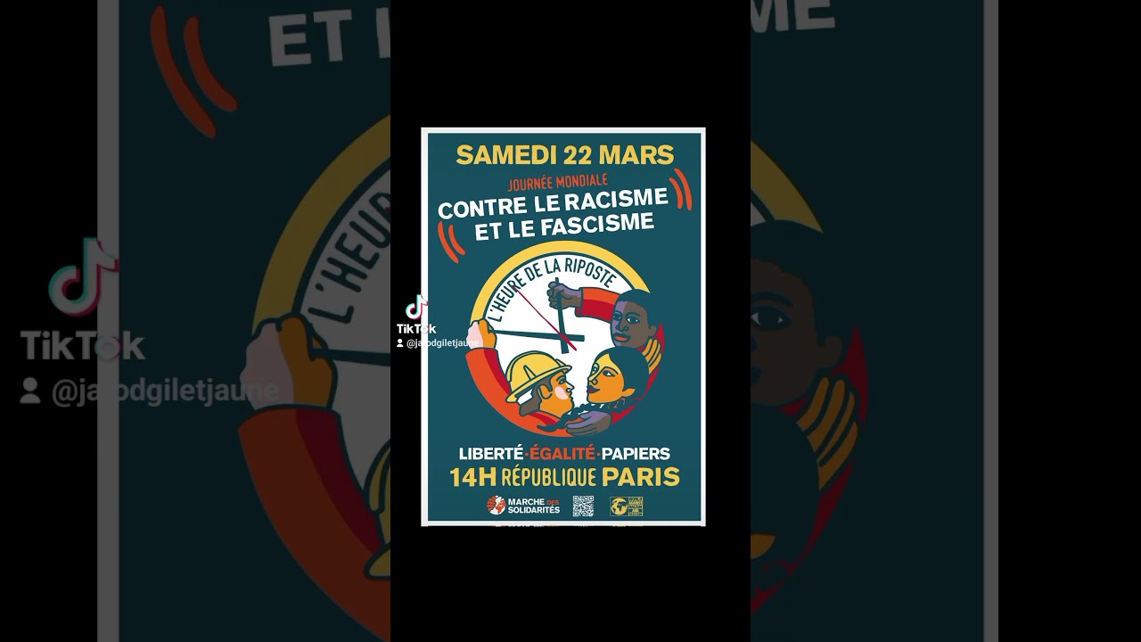 CONTRE LE FASCISME, LE RACISME ET L'EXTRÊME DROITE, RDV EN MANIF À PARIS LE 22.03 À 14H  RÉPUBLIQUE!