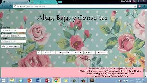 Altas, Bajas y Consultas   PHP y MySQL