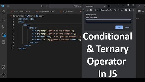 Conditional(Ternary) Operators in JS | JavaScript Operators | JavaScript Tutorial in Hindi part 22
