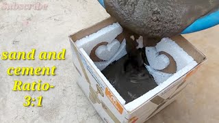 Casting a Cement Pot using Thermocol and old Carton box | DIY Cement pot making at home | Very EASY