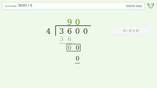 Long Division 3600/4 | Tiger Algebra | Tiger Algebra Solver