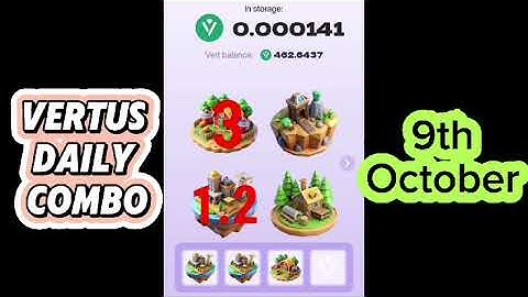 Vertus mining bot daily combo | 10 October vertus today combo | vertus airdrop combo | Vertus news