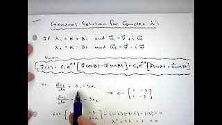 General Solution for a Linear System of DE's with Complex Eigenvalues