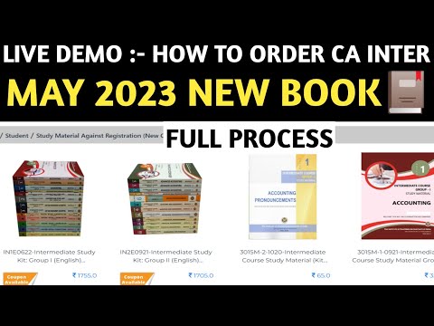 Video Live Demo :- How To Order CA Intermediate May 2023 New... - youtube